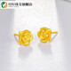 Keshan Lao Phoenix 999 gold solid gold rose flower earrings for mother earrings new fashion imitation gold color versatile light luxury 0.09g same style