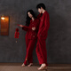 Xihong Couple Pajamas Spring and Autumn Pure Cotton Red Newlywed Wedding Set Large Size Couple's New Year's Eve Celebration 2215-2216 Gift Box Packaging 3XL Men's 170-200Jin Jin is equal to 0.5 kg