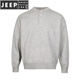 JEEP SPIRIT Black Henley Collar Sweater Men's Autumn American Retro Feel Knit Sweater Cleanfit Bottoming Shirt Gray M