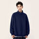 Pull-back men's sweatshirt winter vintage half-zip stand-up collar pullover men's Chinese cotton heavyweight milk silk loose top black M /170 (recommended 100Jin Jin equals 0.5kg -120Jin Jin equals about 0.5kg)