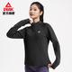 Peak quick-drying sports fitness plus velvet long T-shirt autumn and winter new warm running outdoor leisure yoga Pilates top black XS