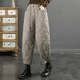 Jibai elderly down cotton pants women's outer wear loose plus fat plus size 2025 winter new thickened warm casual pants brown high quality quilted, card code size up one size XL recommended 115-130Jin Jin is equal to 0.5 kg
