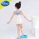 Disney children's swimsuit girls training one-piece swimsuit 25 new baby long-sleeved sun protection hot spring swimsuit off-white 100 cm