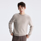 Lilang Light Fashion Men's Clothing Cashmere Mulberry Silk Wool Sweater Men's Round Neck Commuting Warm Long-Sleeved Knitted Sweater Beige (2Y) XL (175)