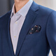 Langdeng Men's Suit Business Suit Autumn Fashionable Iron-Free Groom Blue Suit Jacket Men Dark Blue Two-piece Set Top + Pants Pants Size 28-36 52 A_Contact customer service to purchase pants size