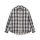 SPELLEDIT2025 winter new gradient plaid shirt versatile retro loose fashion long-sleeved top for women gray one size