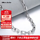 Miss JuJu platinum necklace men's pt950 white gold thick square cross chain domineering men's neck chain weight 23.66g length 61cmmm thick 4.0mm M buckle,