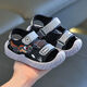 Children's Sandals Boys 2025 New Summer Kids Soft Sole Anti-Slip Baby 1 to 2 Boys and Girls Beach Shoes Gray Dinosaur 21 Size 21