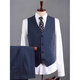 GOLDLION G+ Men's Suit Suit Business Formal Wedding Groom's Dress High-End Casual Suit Jacket Men's Blue Suit+Vest+Pants S