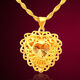 Luanjie 9999 Pure Gold Necklace Women's Love Sunflower Fashion Versatile Conch Imitation Gold Niche Design Pendant for Gifts Phoenix Pendant Lao Fengxiang Same Style 3.58 Grams Will Price 3986 Lao Fengxiang Same Style