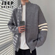 JEEP SPIRIT Jeep suéter para hombre cárdigan abrigo otoño e invierno de gama alta ropa de marca de moda americana