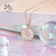 Chow Sang Sang 18K rose gold mint mother-of-pearl starburst color gold necklace pendant K gold necklace pendant 91876N 47 cm