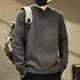Gu Xiansen American high-end Henry collar sweater men's autumn and winter new trendy brand casual warm sweater tops jacket for men black gray M 110-130Jin Jin is equal to 0.5 kg