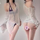Universal pure lust style long-sleeved translucent three-point bikini bra thong pure lust uniform one-size-fits-all white blouse