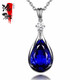MHFDO new sterling silver S925 Korean version 13 carat 5A grade tanzanite pendant sapphire necklace inlaid with diamond necklace for women sapphire pendant + cross chain set price