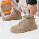 Warrior (Warrior) cotton shoes for men, thickened with velvet, warm Martin boots, casual snow boots WXP(WZ)-0167 Khaki 41
