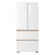 Haier zero-embedded French four-door refrigerator 460 liters four-door household inverter air-cooled frost-free first-class small-family refrigerator zero-distance free embedded bottom front cooling 510L white sheet metal丨fully automatic ice making丨smart light interaction丨ultra-thin zero-embedded