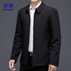 ROMON jacket men's autumn business casual and middle-aged and young commuter baseball uniform tops executive jacket men's SJ88 black XL