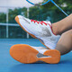 New 65z3 badminton shoes for men in autumn, anti-slip double mesh, lightweight rubber, wear-resistant, cushioning, children's competition shoes, white and red 42