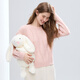 Betu Women's 2025 Winter New Sweater Round Neck Drop Shoulder Sleeves Simple Slim Pearl Decorated Top 2510X10 Pink M