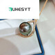 Buhesyt11-12mm black pearl pendant set with perfect round bright light and slight imperfections. Give it to your lover, give it to your mother, match it with silver, give it to your mother, match it with silver