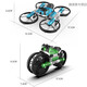 Avion télécommandé WIFI montre à quatre axes terre et air double usage moto pliante déformation drone photographie aérienne en gros bleu (version télécommandée régulière)
