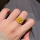 Sea Rover gold blooming flower tower ring for women new 999 solid gold engagement wedding ring birthday gift for girlfriend Gold blooming flower tower ring gold weight about 5.1g