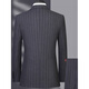 Lilan wool three-piece suit men's striped middle-aged engagement wedding formal suit men's 9836 gray stripe M 170/46
