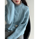La Chapelle Korean style soft waxy cable pullover long-sleeved fashionable sweater for women 2025 autumn new flower casual sweater for women Grape Purple