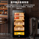 CIGARLOONG 39C cigar cabinet, constant temperature and humidity, cedar wood mellow compressor, air-cooled cabinet, fashionable curved household small mini energy-saving silent compressor cigar cabinet, 39C elegant black box cigar cabinet, compressor refrigeration + cedar wood cigar basket