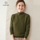 Pash autumn and winter curled half turtleneck thickened solid color cashmere sweater for women 35% cashmere simple base sweater SH-352 high-grade gray L