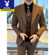 Playboy lapel two-button suit men's business casual solid color Korean slim fit groom's wedding suit three-piece black suit + trousers + vest 4XL (165-180Jin Jin equals 0.5 kg)