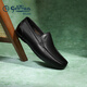 Goldlion men's slip-on shoes, comfortable loafers, business casual leather shoes 57101035001A-black-size 41
