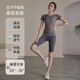 Seamless yoga wear for women summer quick-drying round neck sports T-shirt sweat-absorbent Pilates training slim short-sleeved fitness top Haiyueyan M