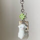 Cool and icy apple flocked puppy and kitten mobile phone chain summer dopamine mobile phone bag pendant Green apple puppy mobile phone chain