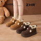 ZHR winter Birkenstock shoes women's thick-soled plus velvet warm cotton shoes women's shoes new anti-ski boots women's AB178B camel 38