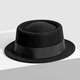 Lee dprre French hat for women autumn and winter concave top flat brim woolen flat brim small brim British elegant casual hat wool felt hat retro black adjustable