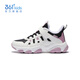 361 Children's Shoes Girls' Warm Cotton Shoes 2026 Winter New Middle and Large Children's Shoes Carbon Black/Feather White/Purple Pink 34