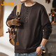Jeep (JEEP) Men's Sweater Spring and Autumn Trendy Brand Knitted Tops 2024 Winter Casual Henley Collar Bottoming Shirt for Men 2319 Classic Coffee Jeep Official S _ 70-89Jin Jin is equal to 0.5 kg