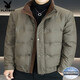 Playboy (PLAYBOY) clothing men's winter 2025 new high-end handsome short stand-up collar thickened warm jacket black 3XL recommended 140-155 Jin Jin equals 0.5 kg