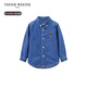 Teenie Weenie Kids 25 spring and summer long-sleeved denim shirt for boys and girls, light denim color 160cm
