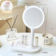 Princess Mirror Creative Desktop Lighted LED Cosmetic Mirror Cute Cat Ears Mirror Dressing Table Fill-Light Desktop Christmas White Cat Ears-Three Color Light