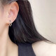 925 silver needle Korean style hollow double layer diamond earrings small and versatile design daily commuting simple earrings for women ED25002 silver double row earrings