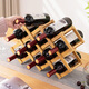 Tanbeiman red wine display rack red wine rack storage rack grid home installation-free wine rack ornaments small wine cabinet multiple bottles of wine desktop simple installation-free foldable primary color - three layers (thickened pure bamboo) 6 bottles