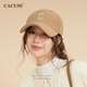 CACUSS Autumn and Winter Baseball Cap Women's New Fashion Versatile Face Revealing Small Hat Warm Cycling Peaked Cap Large Head Circumference Light Coffee Adjustable (57-59cm)