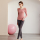 Sporn yoga clothing long-sleeved autumn and winter women's Pilates top with breast pads for outer wear, temperament and slimming suit, high-end fat mm to cover the flesh, bean green top (with breast pads) + gray trousers suit S (80-90Jin Jin is equal to 0.5 kg)