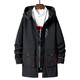 Woodpecker (TUCANO) Large Size Windbreaker Jacket Men's Spring and Autumn Mid-Length Version Plus Fat Extra Large Jacket 2026 New Fat Winter Jacket 8226B Black Velvet Thickening 2XL Recommended 155-175 Jin Jin equals 0.5 kg Can be worn