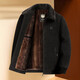 Dad's jacket, velvet thickened jacket, middle-aged and elderly jacket, casual and warm, middle-aged men's autumn and winter top, dark gray 03-05 2XL /185 145-155Jin Jin equals 0.5 kg