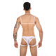 Men's sexy underwear set lace hollow underwear gay halter bra mini vest thong white bra + panties S