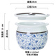 Jiuxia lard jar ceramic non-porous high temperature resistant kitchen household chili jar old-fashioned oil jar sealed salt jar chili jar non-porous double ears blue and white 1800ml